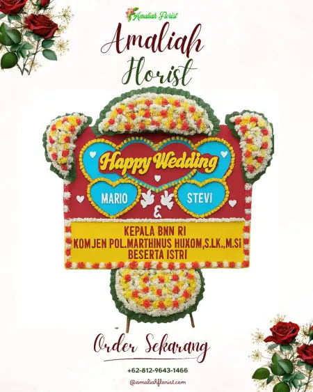 Papan Bunga Pernikahan Bojonglongok